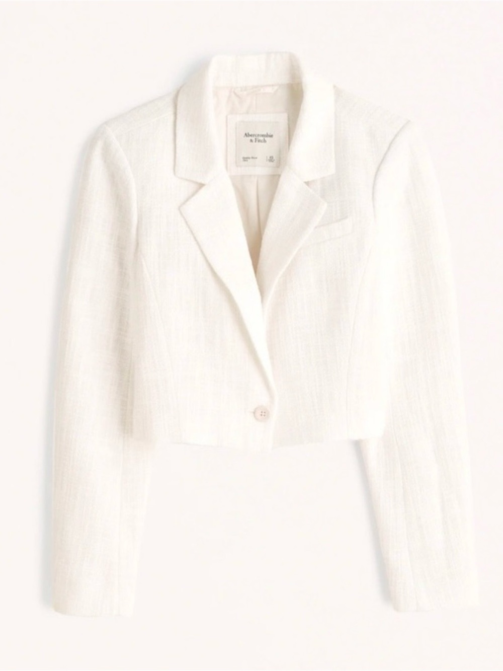 Abercrombie & Fitch Tweed Cropped Blazer White NWT